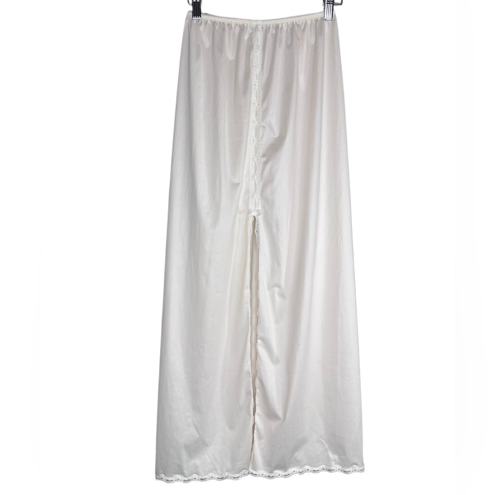 Vintage Dainty Satin Lace Trim Sz Small Midi Slip Skirt